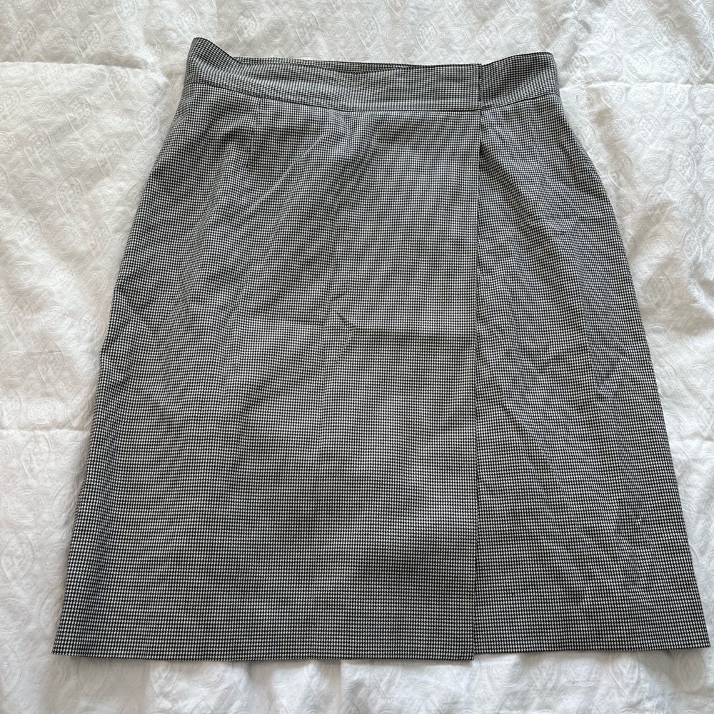 Brooks Brothers houndstooth Wrap Pencil Skirt Knee-Length